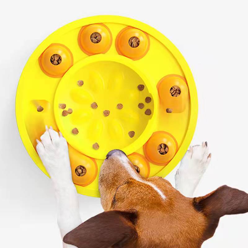 Jouet puzzle et mangeoire lente pour chien – Stimulateur de QI interactif