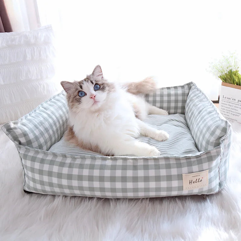 Lit douillet pour animaux de compagnie 🛏️ Niche d'intérieur pour chiens et chats 🐶🐱 Maison douce de style canapé pour petits et moyens animaux
