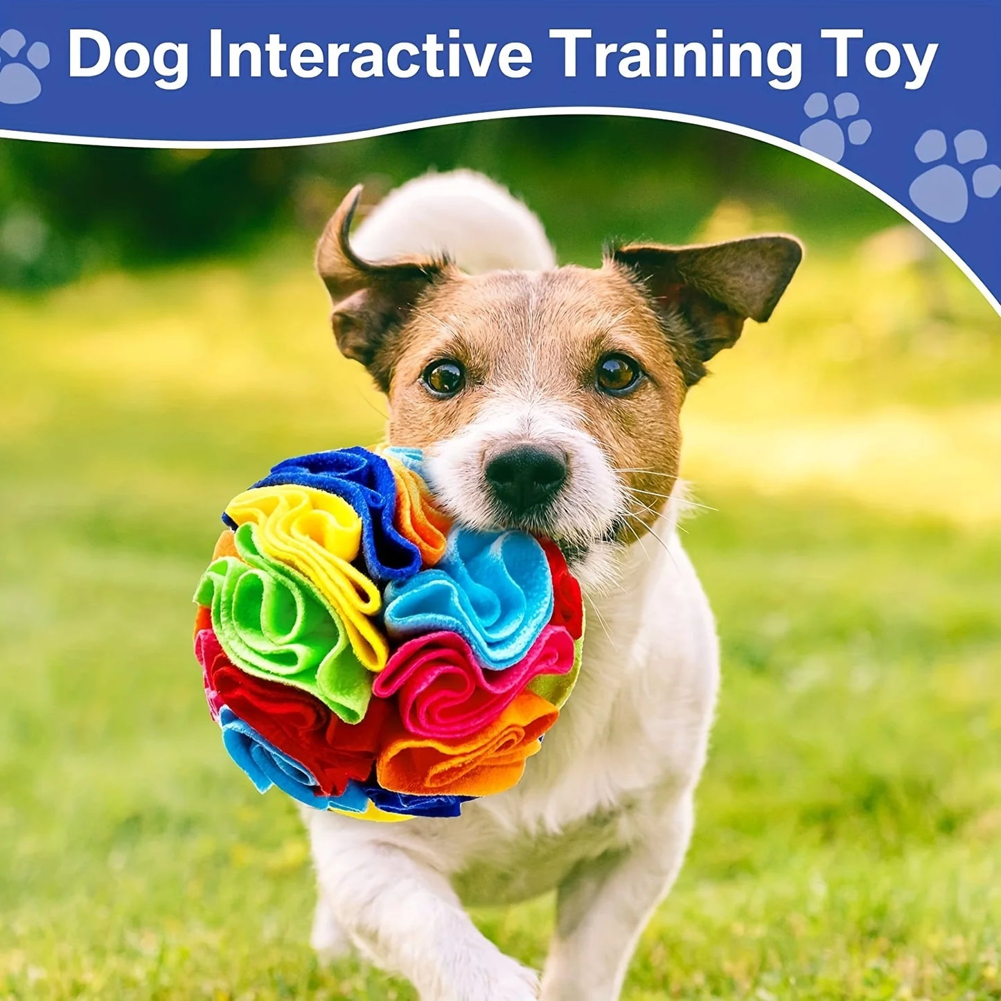 🧠 Interactive Snuffle Ball for Dogs – Foraging Puzzle Toy with Treat Hiding Spots 🐶