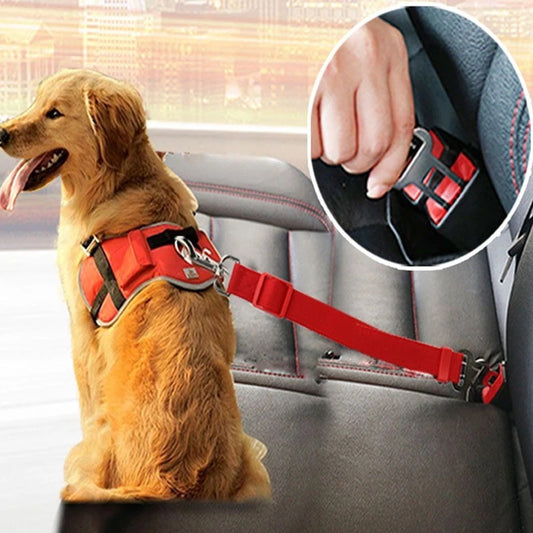 🚗 Adjustable Pet Car Seatbelt – Safety Harness for Dogs & Cats 🐶🐱