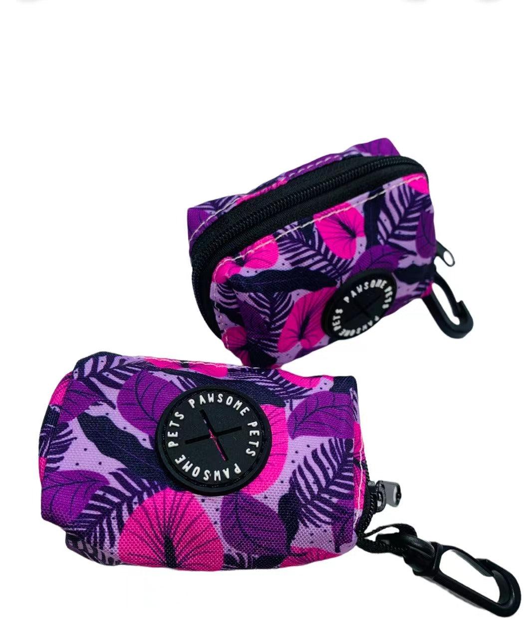 🖤 Heavy-Duty Neoprene Waste Bag Holder-Hawaii purple floral