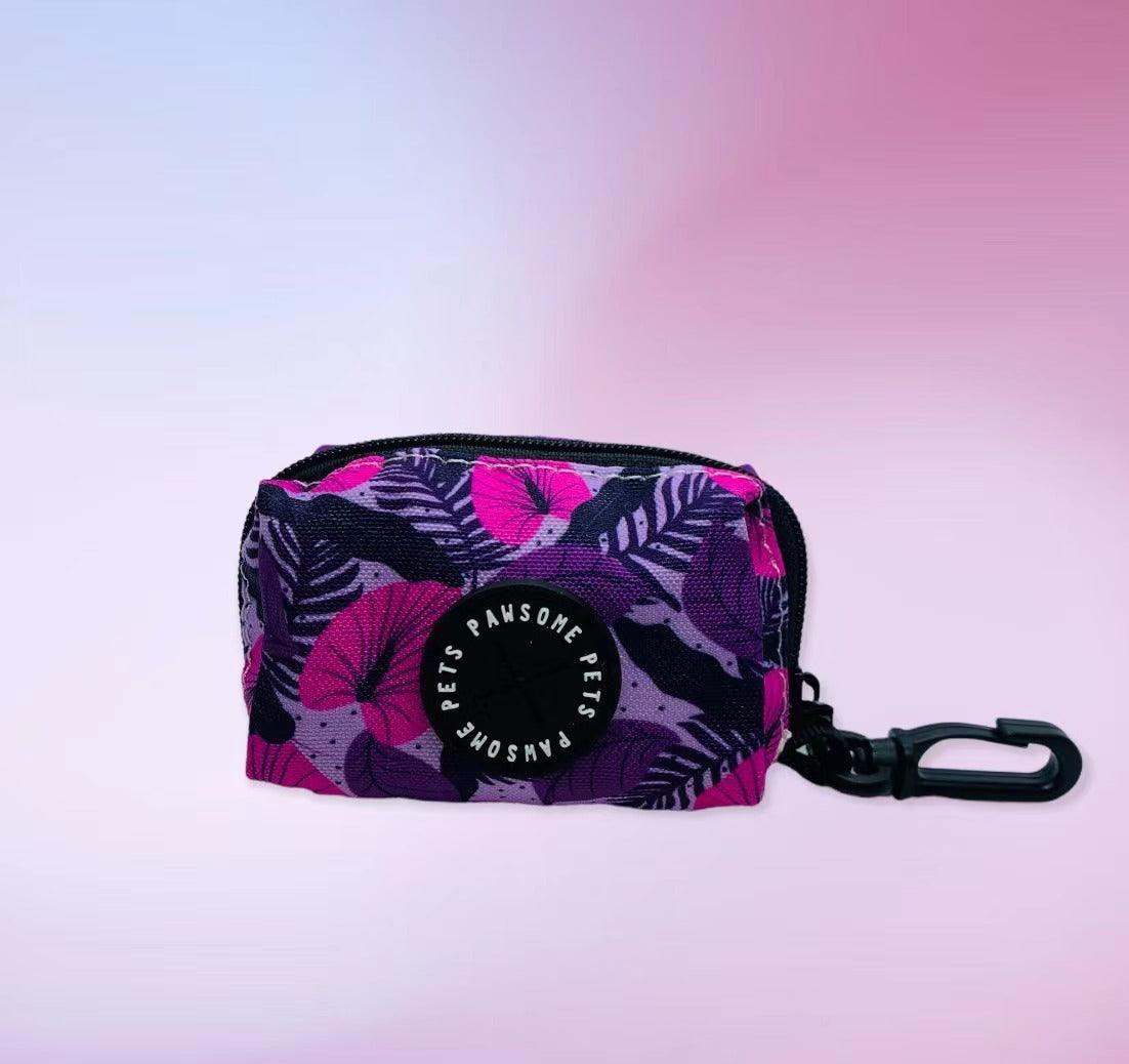 🖤 Heavy-Duty Neoprene Waste Bag Holder-Hawaii purple floral
