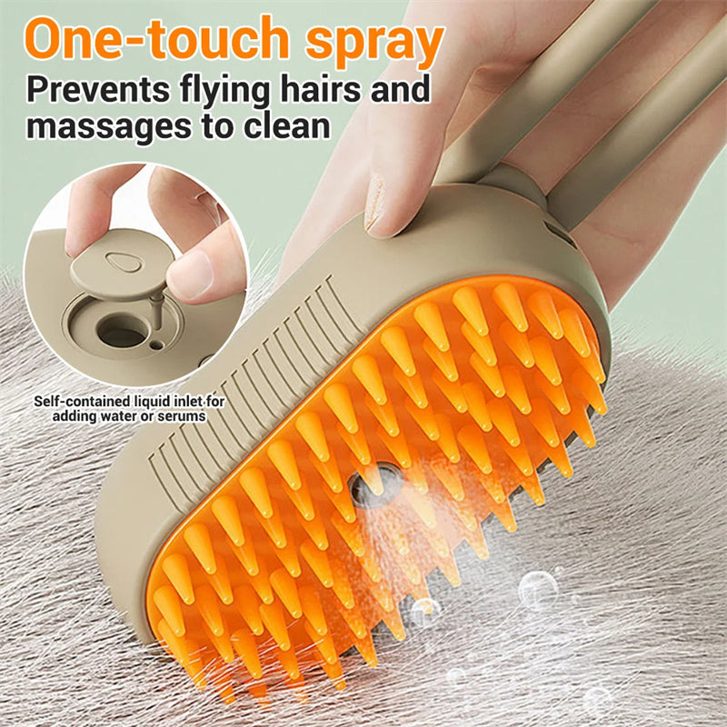 Brosse à vapeur 3 en 1 pour chat – Peigne électrique de toilettage et de massage à jet
