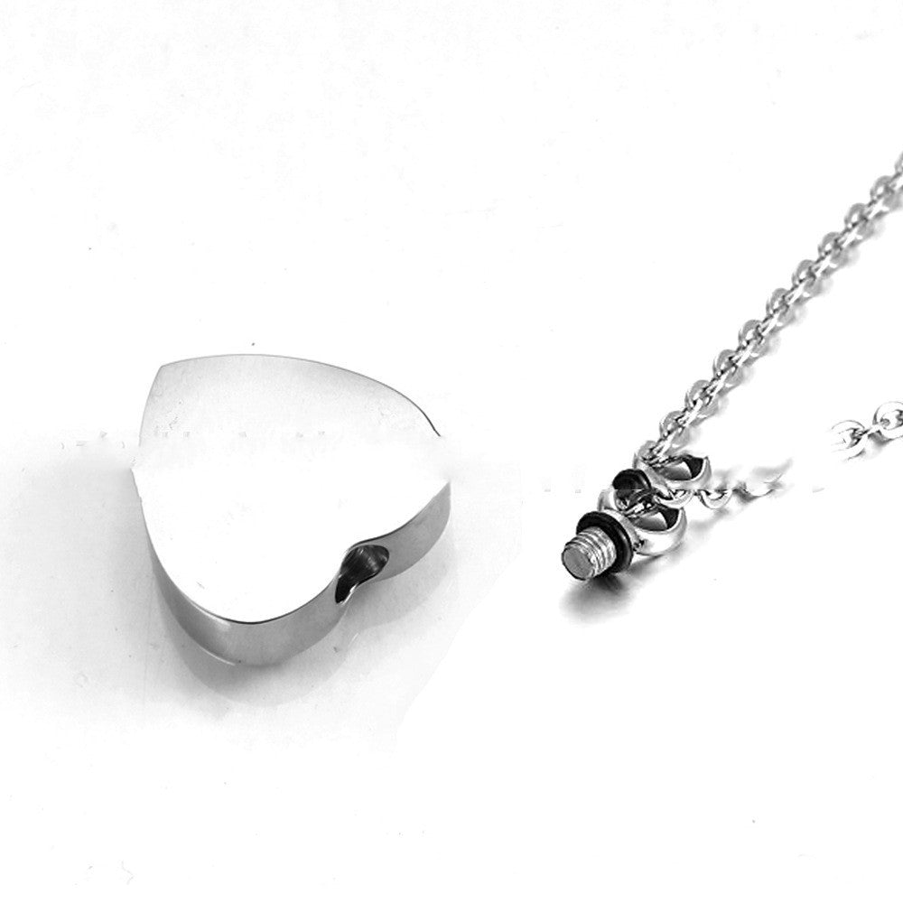 Collier commémoratif pour cendres d'animaux de compagnie en acier inoxydable, pendentif urne en forme d'ailes d'ange en forme de cœur