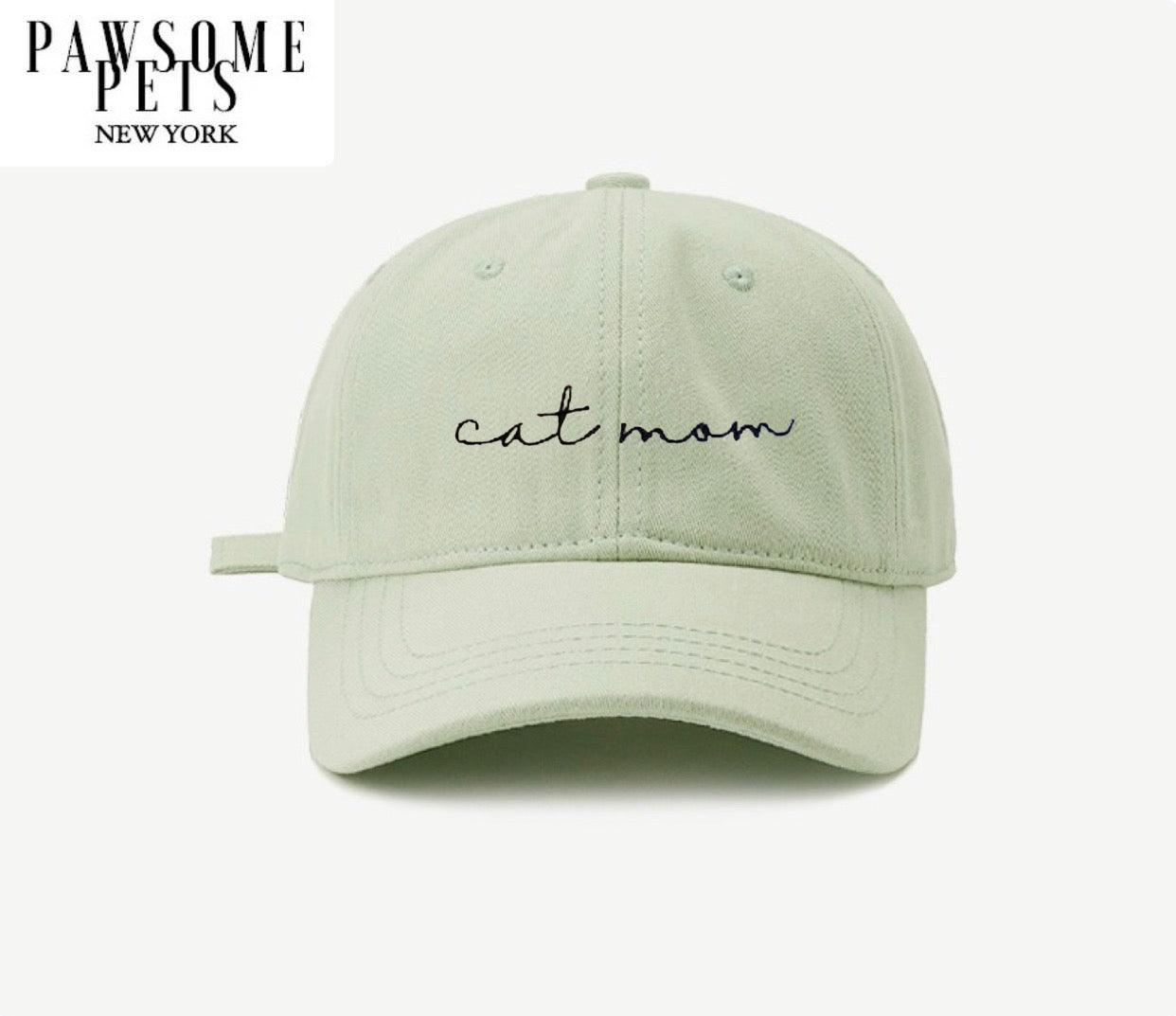 Cat Mom Hat - Light Green Bean