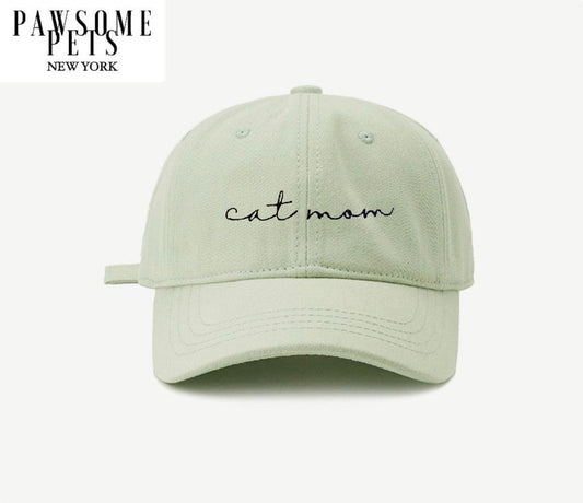 Cat Mom Hat - Light Green Bean