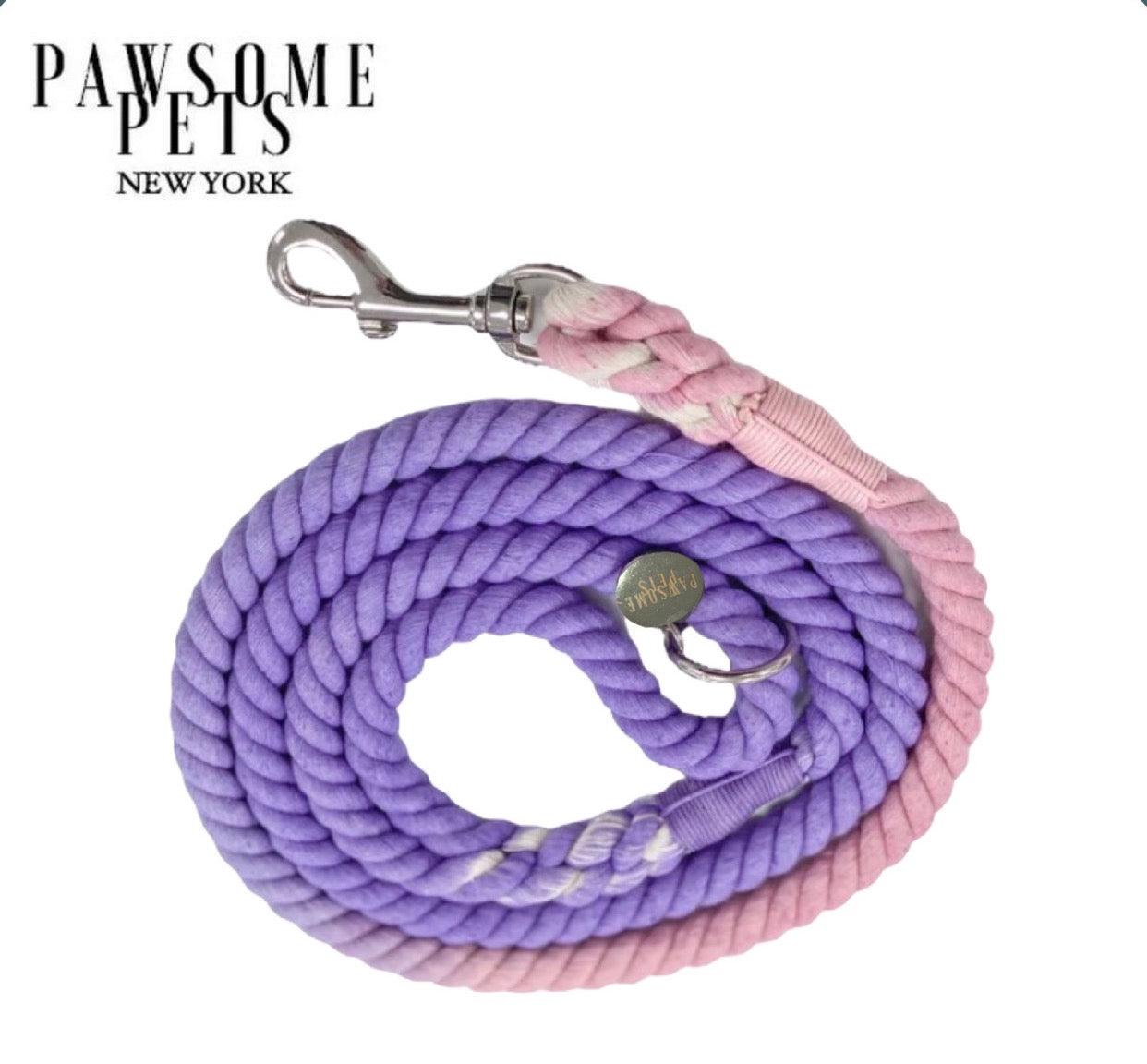 🐾 Pawsome Rope Leash – Handcrafted Style & Durability - Lilac Pink