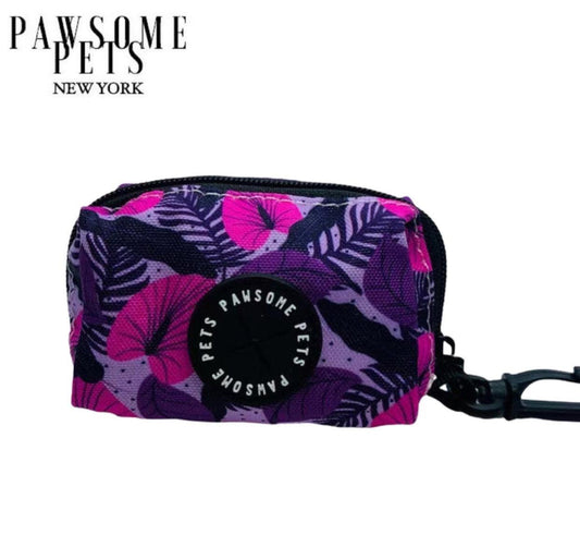 🖤 Heavy-Duty Neoprene Waste Bag Holder-Hawaii purple floral