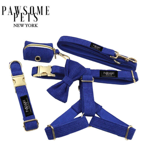 Luxury Pet Walking Set – Harness, Leash, Bowtie & Poop Bag Holder