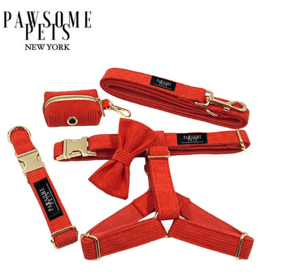 Luxury Pet Walking Set – Harness, Leash, Bowtie & Poop Bag Holder