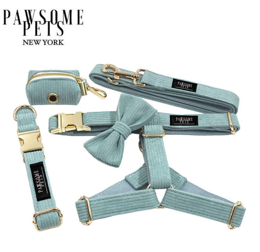 Luxury Pet Walking Set – Harness, Leash, Bowtie & Poop Bag Holder
