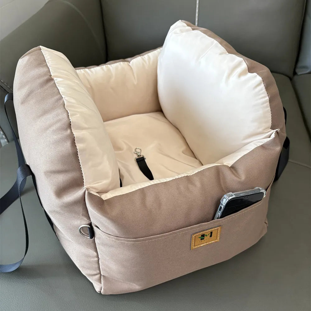 🛋️ Portable Pet Car Seat Bed Booster – Washable Travel Bed for Small Dogs & Cats 🐶🐱