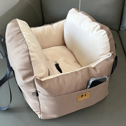 🛋️ Portable Pet Car Seat Bed Booster – Washable Travel Bed for Small Dogs & Cats 🐶🐱