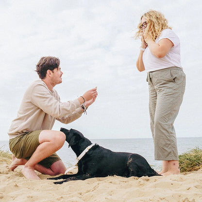 Pochette porte-alliances en cuir avec initiales personnalisées – Porte-alliances pour collier de chien personnalisé 💍🐾