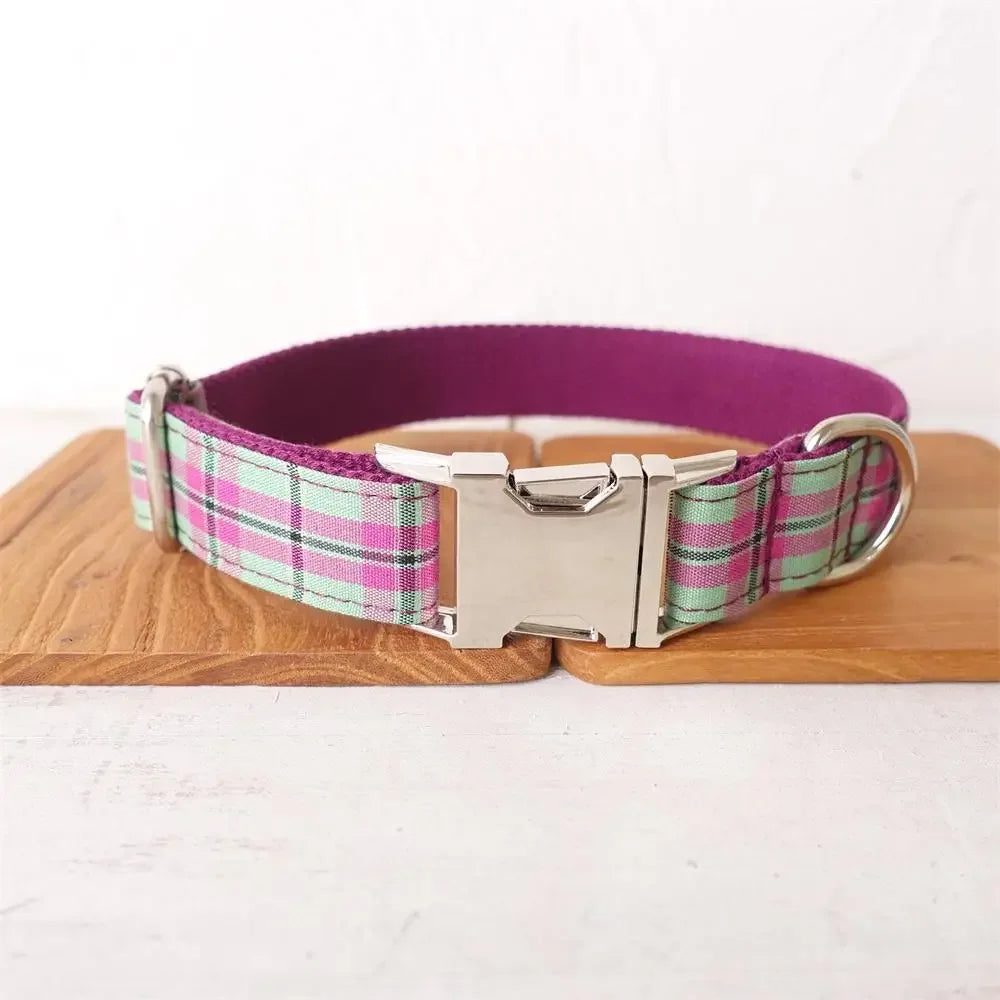 🐾 Ensemble collier et laisse en nylon personnalisable avec plaque signalétique gravée ✨ 🐶🐱 