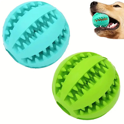 Balle jouet molaire pour chien 🦷 Jouet à mâcher en caoutchouc durable 🐶 Balle rebondissante pour le nettoyage des fuites de nourriture et des dents 🐾