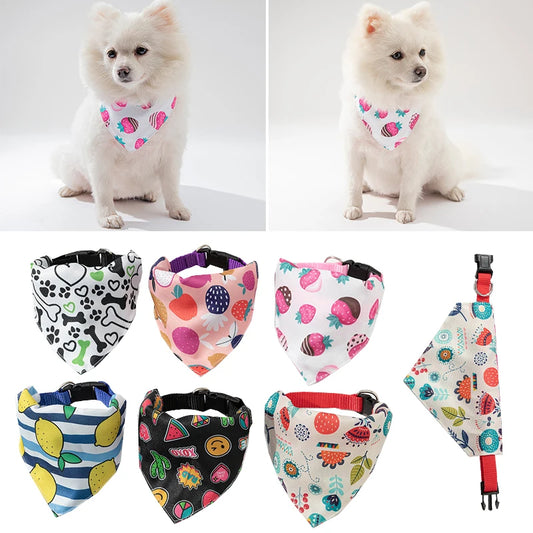 Adjustable Dog Bandana 🐶 Cotton Plaid Scarf 🎀