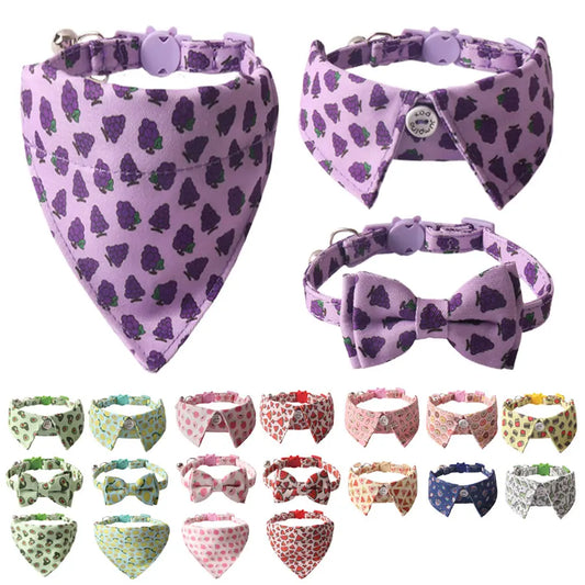 🍓 Fruit Cat Tuxedo Collar – Adorable & Fancy Look! 🎀🐾