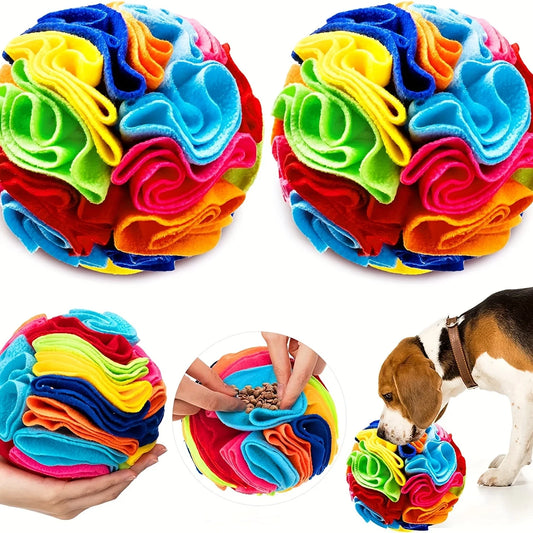 🧠 Interactive Snuffle Ball for Dogs – Foraging Puzzle Toy with Treat Hiding Spots 🐶