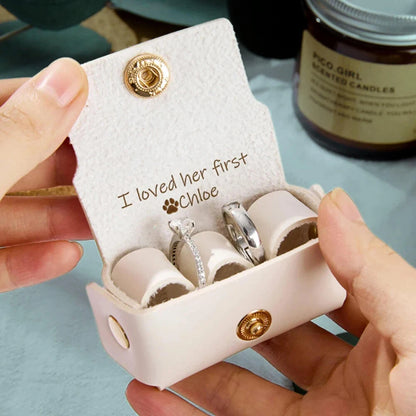 Pochette porte-alliances en cuir avec initiales personnalisées – Porte-alliances pour collier de chien personnalisé 💍🐾