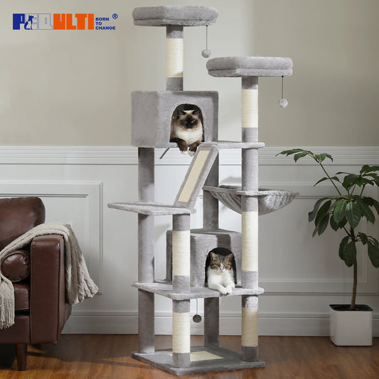 🐱 Ultimate Cat Playground – Multi-Level Plush Cat Tree Tower! 🏰