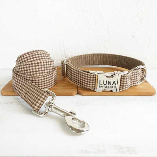 Personalized Pet Collar Set 🐾 Custom Nameplate ID Tag ✨