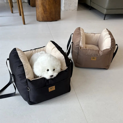 🛋️ Portable Pet Car Seat Bed Booster – Washable Travel Bed for Small Dogs & Cats 🐶🐱