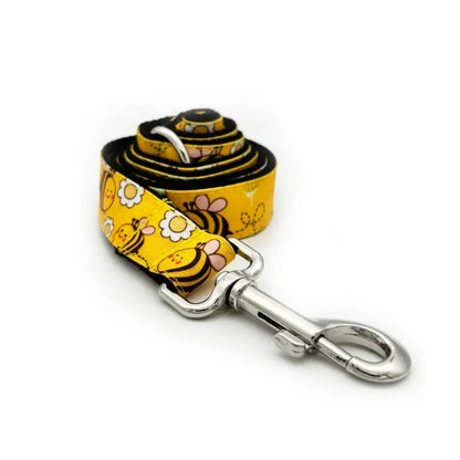 Collier personnalisé pour chien, collier personnalisé pour animal de compagnie, gravure gratuite, plaque d'identification, étiquette pour animal de compagnie, mignon, abeille, jaune miel, colliers et laisses pour chiots