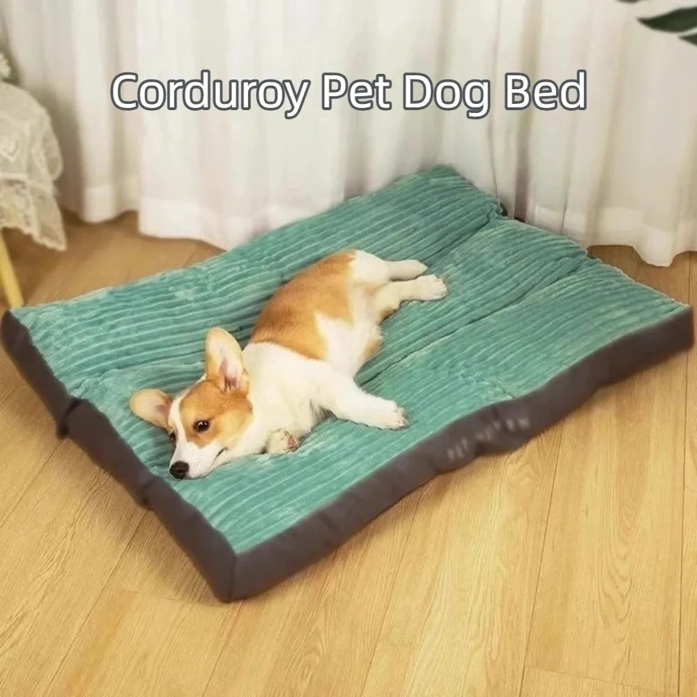 🛏️ New Corduroy Pet Bed – Soft, Warm & Washable for Dogs & Cats 🍂🐾
