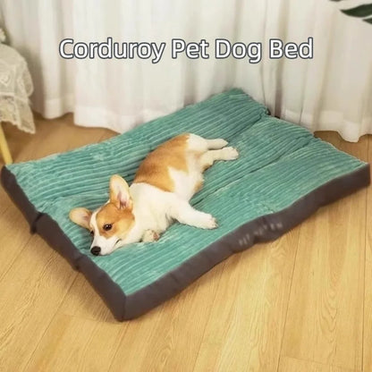 🛏️ New Corduroy Pet Bed – Soft, Warm & Washable for Dogs & Cats 🍂🐾