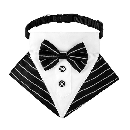 Adjustable Dog Bandana & Bow Tie 🎀 Tuxedo Collar