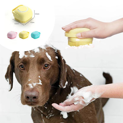 Gants de bain en silicone pour chien 🧼 Brosse de massage pour animaux de compagnie avec distributeur de shampoing 🐶🐱