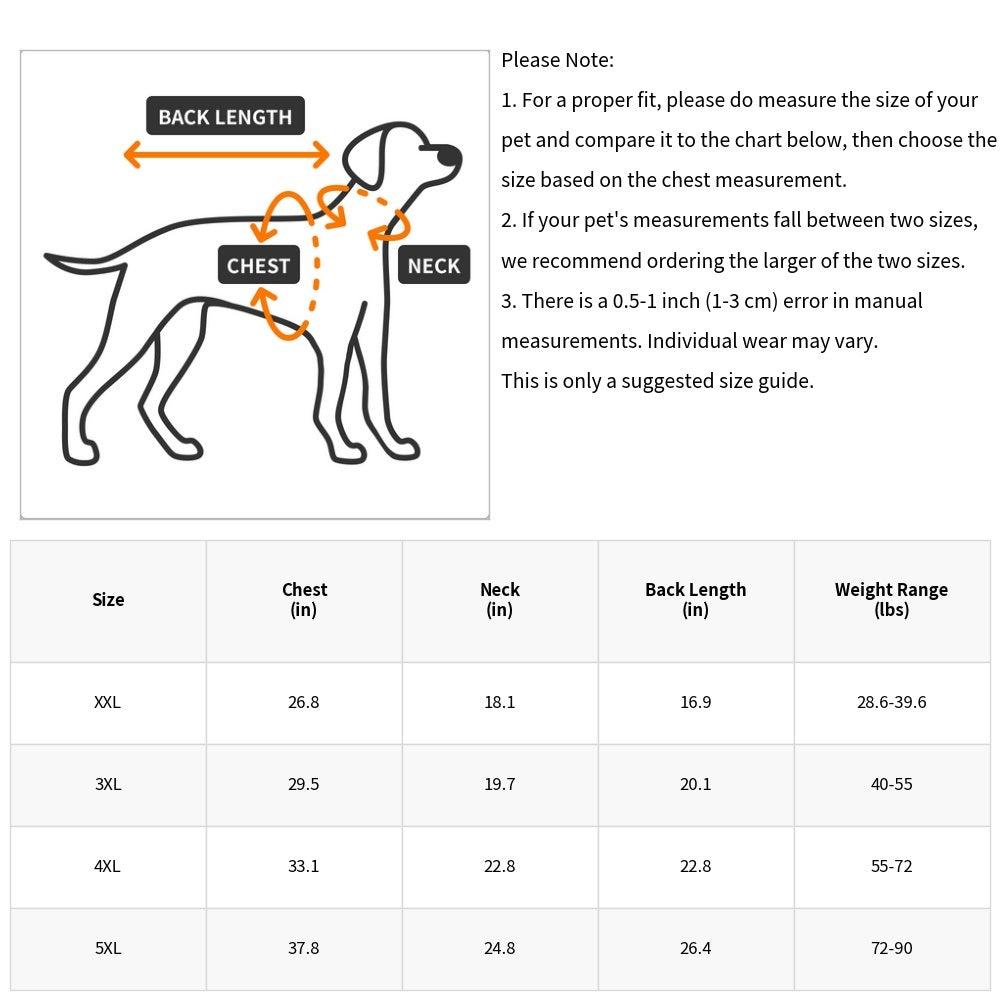Large Dog Winter Coat Wind-Proof Reflective Anxiety Relief Soft Wrap Calming Vest for Travel
