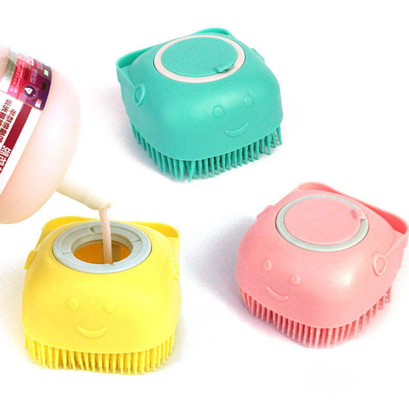 Gants de bain en silicone pour chien 🧼 Brosse de massage pour animaux de compagnie avec distributeur de shampoing 🐶🐱