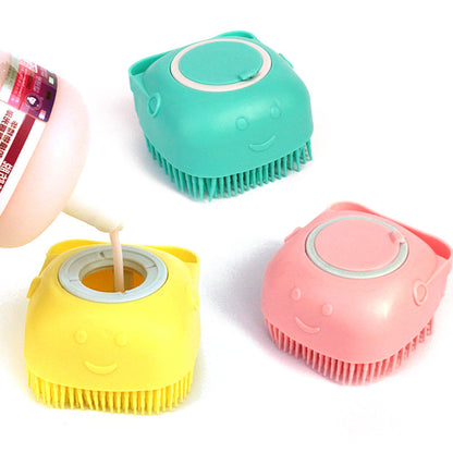 Gants de bain en silicone pour chien 🧼 Brosse de massage pour animaux de compagnie avec distributeur de shampoing 🐶🐱