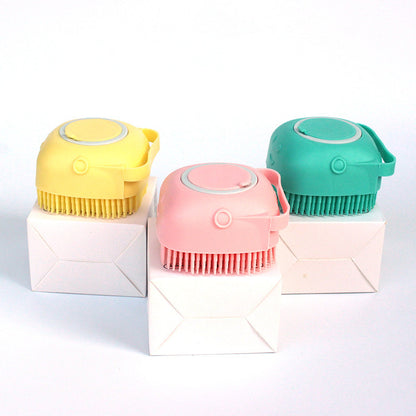 Gants de bain en silicone pour chien 🧼 Brosse de massage pour animaux de compagnie avec distributeur de shampoing 🐶🐱